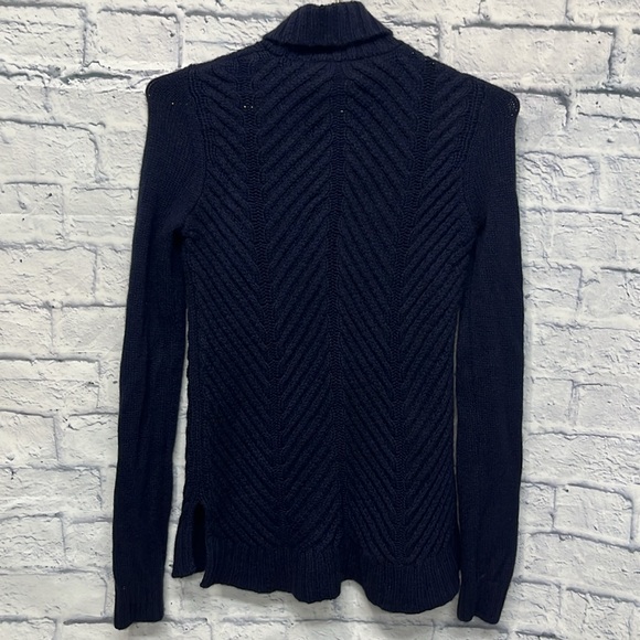 Vince-Yak Wool Chevron Knit Turtleneck Sweater. - Picture 5 of 7